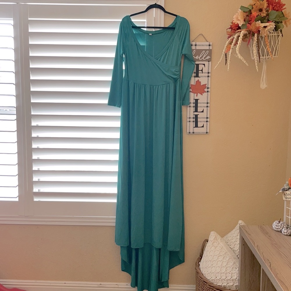 TEAL MATERNITY MAXI DRESS | Size L